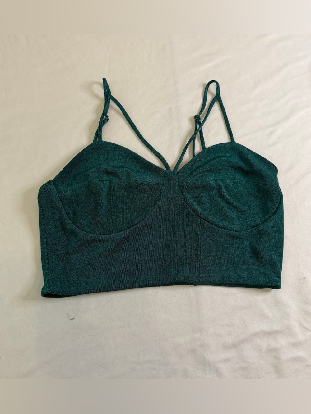 Wild Fable Green Corset Crop Top Women’s Medium Strappy Bustier Cami Y2K